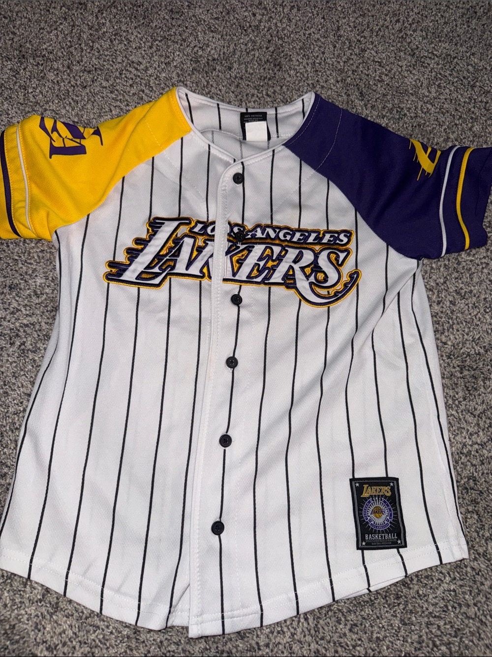 Youth White Pinstripe Baseball Jersey